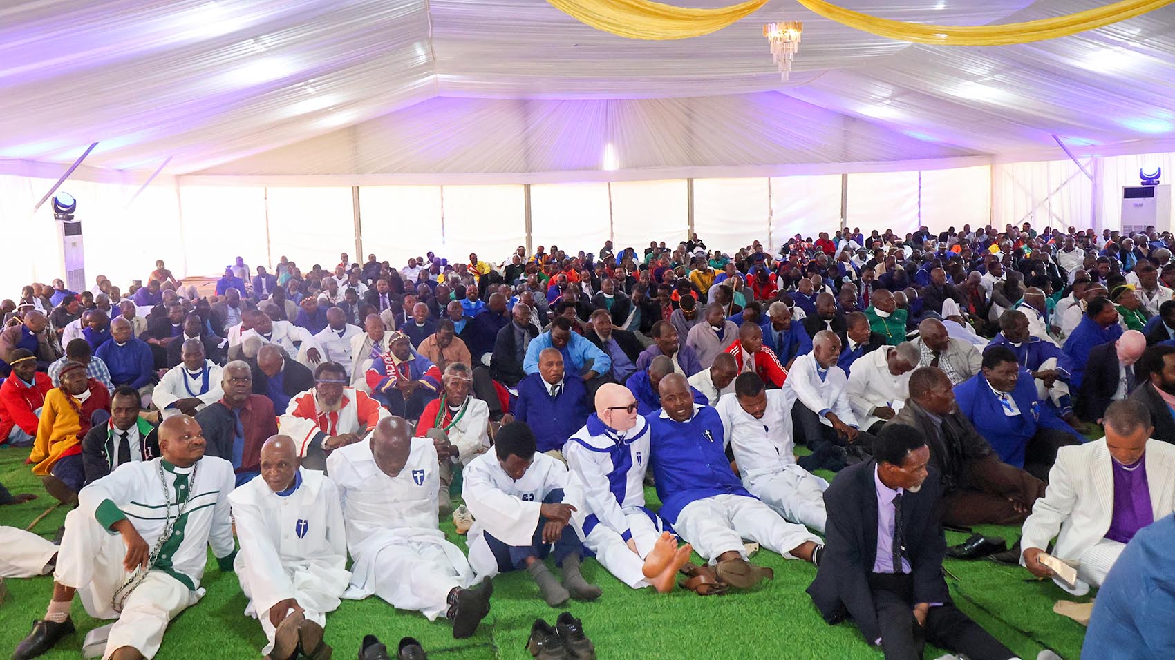 Throngs of worshipers including mainly pastors arriving for the service at Engabezweni where they held discussions on topics including whether it is right for people of same sex to get married.